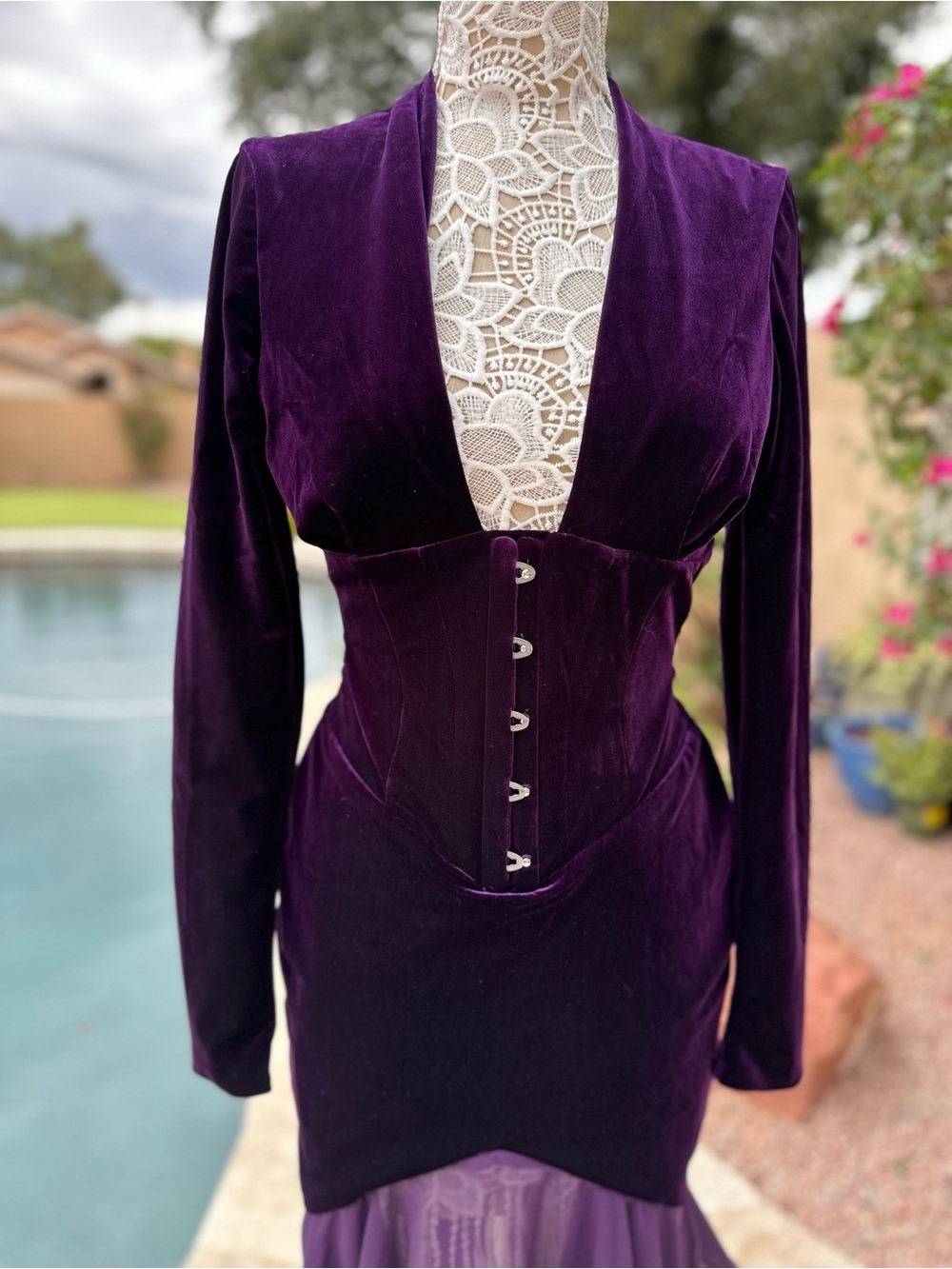 Stunning purple velvet house of CB dress size XS
